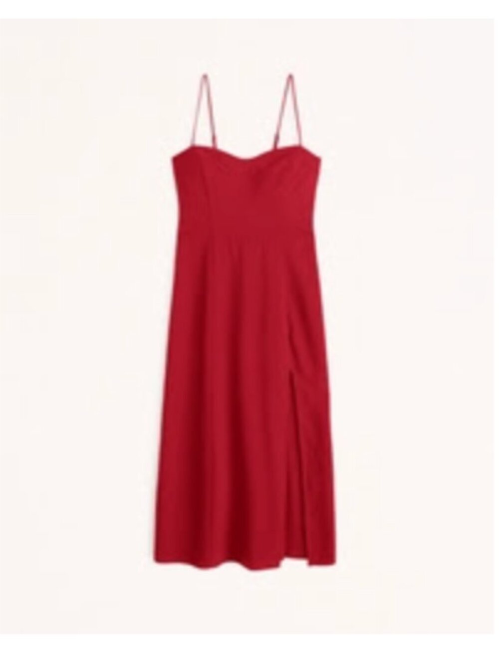 Abercrombie Luxe Crepe High-Slit Midi Dress